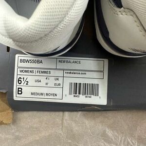 New Balance White and Navy Sneakers